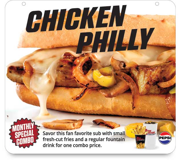 The Chicken Parmesan sub is the monthly special